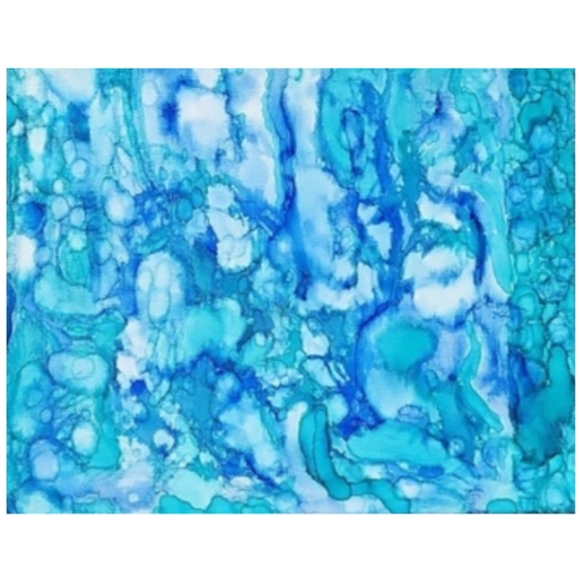 Hand Crafted Blue and White Abstract Design 11x14 Inches Canvas Painting - Picture 4 of 4